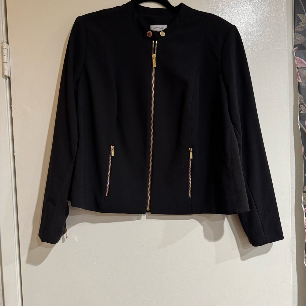 Calvin Klein Black Moto Tailored Blazer